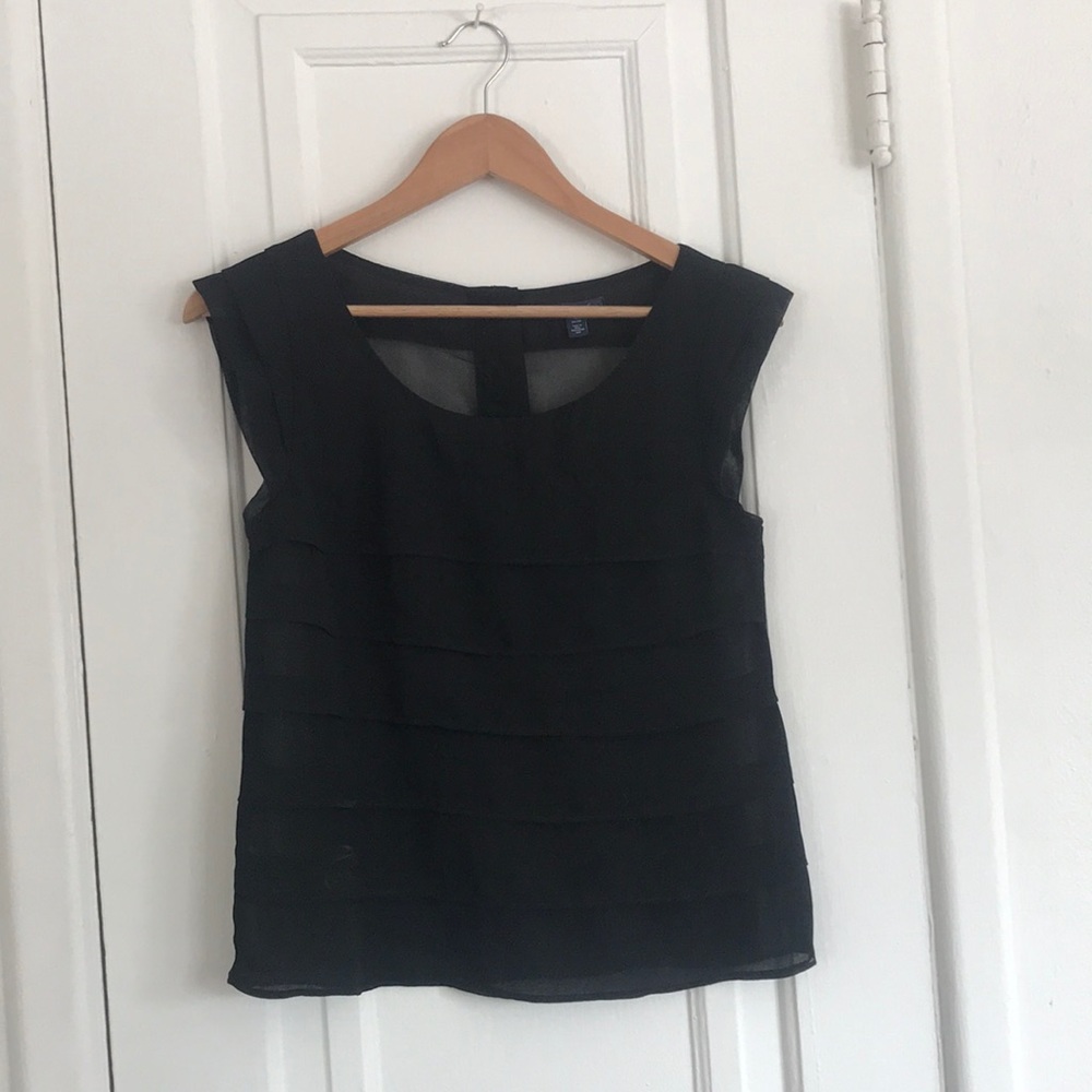 American Eagle sheer black layered blouse